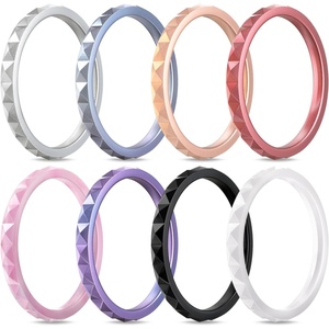image:imageEgnaro Silicone Wedding bands women Stackable Silicone Ring styleSETA9Silver  Silver Purple  Metallic Hot Pink  Faint Red  Metallic Galaxy Purple  Black  White