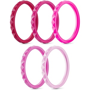 image:imageEgnaro Silicone Wedding bands women Stackable Silicone Ring styleSETB2Rose Pink Bright Pink Sweet Pink Sugar Pink Petal Pink