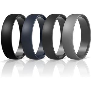 image:imageEgnaro Unisex Silicone Wedding Ring for Men amp Women 45mm Wide 165mm ThickBBlack  Blue Gray  Dark Gray  Black Gray
