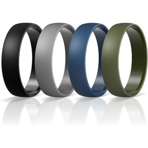 image:imageEgnaro Unisex Silicone Wedding Ring for Men amp Women 45mm Wide 165mm ThickEBlack  Light Gray  Twilight Blue  Olive Green
