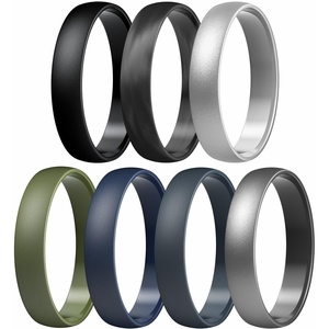 image:imageEgnaro Unisex Silicone Wedding Ring for Men amp Women 45mm Wide 165mm ThickGBlack  Black Camo  Silver  Olive Green  Dark Blue  Blue Gray  Dark Silver