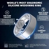 image:imageEgnaro Mens Breathable Silicone Rings 4 Airflow Channels rubber wedding band  SweatFree Comfort  Multipack 147 for Gym amp OutdoorSETABlack Black Gray Dark Silver Silver