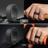 image:imageEgnaro Mens Breathable Silicone Rings 4 Airflow Channels rubber wedding band  SweatFree Comfort  Multipack 147 for Gym amp OutdoorSETABlack Black Gray Dark Silver Silver