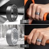 image:imageEgnaro Mens Breathable Silicone Rings 4 Airflow Channels rubber wedding band  SweatFree Comfort  Multipack 147 for Gym amp OutdoorSETABlack Black Gray Dark Silver Silver