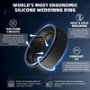 image:imageEgnaro Mens Breathable Silicone Rings 4 Airflow Channels rubber wedding band  SweatFree Comfort  Multipack 147 for Gym amp OutdoorSETEBlack Black Black Black