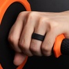 image:imageEgnaro Mens Breathable Silicone Rings 4 Airflow Channels rubber wedding band  SweatFree Comfort  Multipack 147 for Gym amp OutdoorSETEBlack Black Black Black