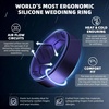 image:imageEgnaro Mens Breathable Silicone Rings 4 Airflow Channels rubber wedding band  SweatFree Comfort  Multipack 147 for Gym amp OutdoorSETGBlack Metallic Brown Metallic Purple Metallic Royal BlueBlack Gray Black