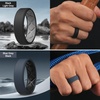 image:imageEgnaro Mens Silicone Ring 75mm Wide Beveled Flexible Rubber Wedding BandSETA2BlackLight Gray  Blue GrayBlack  Dark GrayBlack  Black GrayBlack