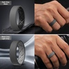 image:imageEgnaro Mens Silicone Ring 75mm Wide Beveled Flexible Rubber Wedding BandSETA2BlackLight Gray  Blue GrayBlack  Dark GrayBlack  Black GrayBlack