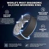 image:imageEgnaro Mens Silicone Ring 75mm Wide Beveled Flexible Rubber Wedding BandSETA2BlackLight Gray  Blue GrayBlack  Dark GrayBlack  Black GrayBlack