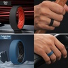 image:imageEgnaro Mens Silicone Ring 75mm Wide Beveled Flexible Rubber Wedding BandSETA4BlackLight Gray  BlackRed  Olive GreenBlack  Twilight BlueBlack