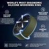 image:imageEgnaro Mens Silicone Ring 75mm Wide Beveled Flexible Rubber Wedding BandSETA4BlackLight Gray  BlackRed  Olive GreenBlack  Twilight BlueBlack
