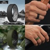 image:imageEgnaro Mens Silicone Ring 75mm Wide Beveled Flexible Rubber Wedding BandSETA4BlackLight Gray  BlackRed  Olive GreenBlack  Twilight BlueBlack
