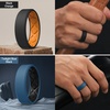 image:imageEgnaro Mens Silicone Ring 75mm Wide Beveled Flexible Rubber Wedding BandSETA5BlackOrange  Twilight BlueBlack  Olive GreenBlack  BlackSea Blue