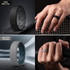 image:imageEgnaro Mens Silicone Ring 75mm Wide Beveled Flexible Rubber Wedding BandSETA6BlackBlack Gray  Light GrayTeal Blue  Twilight BlueBlack  Ink GreenBlack