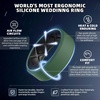 image:imageEgnaro Mens Silicone Ring 75mm Wide Beveled Flexible Rubber Wedding BandSETA6BlackBlack Gray  Light GrayTeal Blue  Twilight BlueBlack  Ink GreenBlack