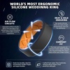 image:imageEgnaro Mens Silicone Ring 75mm Wide Beveled Flexible Rubber Wedding BandSETA7BlackSky Blue  BlackDark Blue  BlackRed  BlackOrange