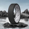 image:imageEgnaro Mens Silicone Ring 75mm Wide Beveled Flexible Rubber Wedding BandSETB2BlackLight Gray