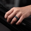image:imageEgnaro Mens Silicone Ring 75mm Wide Beveled Flexible Rubber Wedding BandSETB4Black GrayBlack