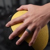image:imageEgnaro Mens Silicone Ring 75mm Wide Beveled Flexible Rubber Wedding BandSETB4Black GrayBlack