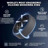 image:imageEgnaro Mens Silicone Ring 75mm Wide Beveled Flexible Rubber Wedding BandSETB4Black GrayBlack