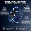 image:imageEgnaro Mens Silicone Ring 75mm Wide Beveled Flexible Rubber Wedding BandSETB6BlackLight Gray  Dark BlueBlack  MaroonBlack  Light GrayBlack
