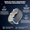 image:imageEgnaro Mens Silicone Ring 75mm Wide Beveled Flexible Rubber Wedding BandSETB7Dark GrayGreige  Teal BlueBlack Gray  Sea BlueBlack  BlackPumpkin