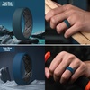 image:imageEgnaro Mens Silicone Ring 75mm Wide Beveled Flexible Rubber Wedding BandSETB7Dark GrayGreige  Teal BlueBlack Gray  Sea BlueBlack  BlackPumpkin