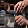 image:imageEgnaro Mens Silicone Ring 75mm Wide Beveled Flexible Rubber Wedding BandSETB7Dark GrayGreige  Teal BlueBlack Gray  Sea BlueBlack  BlackPumpkin