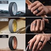 image:imageEgnaro Mens Silicone Ring 75mm Wide Beveled Flexible Rubber Wedding BandSETB8CrimsonBlack  Light GrayMuted Yellow  Blue IrisBlack  Black PurpleBlack  Blue GrayArctic Ice  Dark Foliage GreenBlack  BlackPumpkin