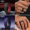 image:imageEgnaro Mens Silicone Ring 75mm Wide Beveled Flexible Rubber Wedding BandSETR1BlackCrimson  Black PurpleBlack  Twilight BlueBlack  BlackEmerald Green