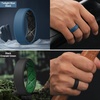 image:imageEgnaro Mens Silicone Ring 75mm Wide Beveled Flexible Rubber Wedding BandSETR1BlackCrimson  Black PurpleBlack  Twilight BlueBlack  BlackEmerald Green