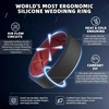 image:imageEgnaro Mens Silicone Ring 75mm Wide Beveled Flexible Rubber Wedding BandSETR1BlackCrimson  Black PurpleBlack  Twilight BlueBlack  BlackEmerald Green