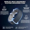 image:imageEgnaro Mens Silicone Ring 75mm Wide Beveled Flexible Rubber Wedding BandSETR3Blue GrayLight Gray