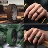 image:imageEgnaro Mens Silicone Ring 75mm Wide Beveled Flexible Rubber Wedding BandSETR3Dark BrownLight Gray  Dark GrayGreige  Blue GrayArctic Ice  Ink GreenBlack