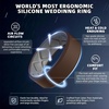 image:imageEgnaro Mens Silicone Ring 75mm Wide Beveled Flexible Rubber Wedding BandSETR3Dark BrownLight Gray  Dark GrayGreige  Blue GrayArctic Ice  Ink GreenBlack