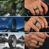 image:imageEgnaro Mens Silicone Ring 75mm Wide Beveled Flexible Rubber Wedding BandSETR4Light GrayBlack  Black PurpleBlack  Blue GrayLight Gray  Sea BlueBlack  BlackCrimson  Dark Foliage GreenBlack