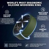 image:imageEgnaro Mens Silicone Ring 75mm Wide Beveled Flexible Rubber Wedding BandSETR4Light GrayBlack  Black PurpleBlack  Blue GrayLight Gray  Sea BlueBlack  BlackCrimson  Dark Foliage GreenBlack
