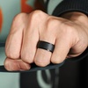 image:imageEgnaro Mens Silicone Ring 9mm Wide Flexible Rubber Wedding Band for GymSETA1Black  Black  Black  Black