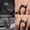 image:imageEgnaro Mens Silicone Ring 9mm Wide Flexible Rubber Wedding Band for GymSETA2Dark Blue  Olive Green  Black Gray  Black