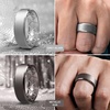 image:imageEgnaro Mens Silicone Ring 9mm Wide Flexible Rubber Wedding Band for GymSETA3Silver  Metallic Gun  Dark Gray  Black