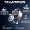 image:imageEgnaro Mens Silicone Ring 9mm Wide Flexible Rubber Wedding Band for GymSETA3Silver  Metallic Gun  Dark Gray  Black