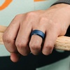 image:imageEgnaro Mens Silicone Ring 9mm Wide Flexible Rubber Wedding Band for GymSETA4Dark Blue  Black  Black Gray  Dark Gray