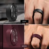image:imageEgnaro Mens Silicone Ring 9mm Wide Flexible Rubber Wedding Band for GymSETA5Maroon  Dark Purple  Dark Gray  Black