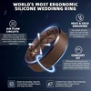 image:imageEgnaro Mens Silicone Ring 9mm Wide Flexible Rubber Wedding Band for GymSETA6Dark Brown  Olive Green  Dark Blue  Black