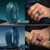 image:imageEgnaro Mens Silicone Ring 9mm Wide Flexible Rubber Wedding Band for GymSETB11Dark Gray  Jade Green  Sea Blue  Black