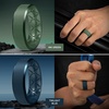 image:imageEgnaro Mens Silicone Ring 9mm Wide Flexible Rubber Wedding Band for GymSETB12Light Gray  Ink Green  Twilight Blue  Black