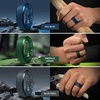 image:imageEgnaro Mens Silicone Ring 9mm Wide Flexible Rubber Wedding Band for GymSETB21Light Gray  Black Gray  Metallic Burgundy  Emerald Green  Sea Blue  Blue Gray  Black