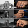 image:imageEgnaro Mens Silicone Ring 9mm Wide Flexible Rubber Wedding Band for GymSETB22Light Gray  Black GrayBlack Camo  Elegant Blue  Deep Blue  Dark Purple  Black Gray  Black