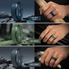 image:imageEgnaro Mens Silicone Ring 9mm Wide Flexible Rubber Wedding Band for GymSETB23Black Gray  Greige  Ink Green  Twilight Blue  Dark Brown  Blue Gray  Black